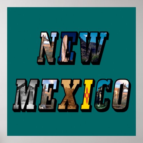 New Mexico USA Text Poster