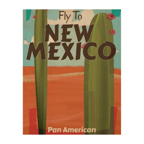 New Mexico USA Vintage travel poster Wood Wall Art