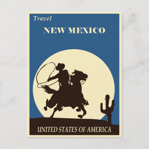 New Mexico Vintage Travel Poster Postcard