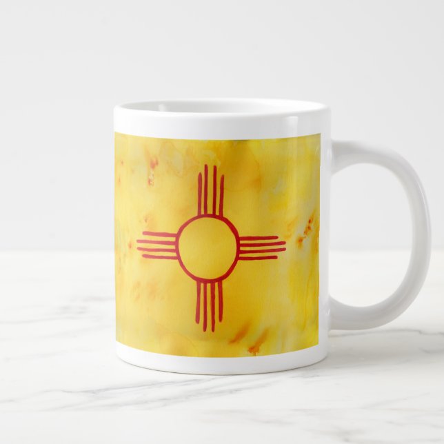 New Mexico Watercolor Flag Giant Coffee Mug (Right)
