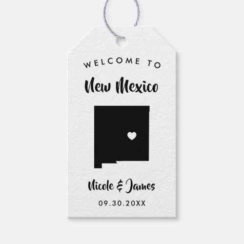 New Mexico Wedding Welcome Bag Tags Map Gift Tags