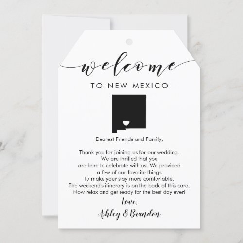 New Mexico Wedding Welcome Tag Letter Itinerary