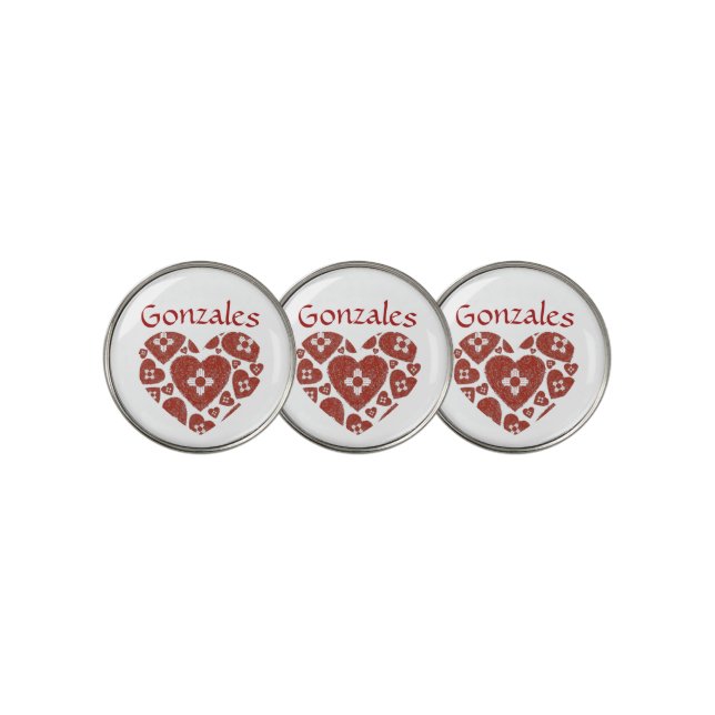  New Mexico Zia Heart  Golf Ball Marker (3 Up)