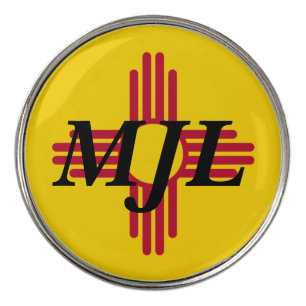 New Mexico Zia Monogram Initials Golf Ball Marker