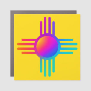 New Mexico Zia Sun Car Magnet