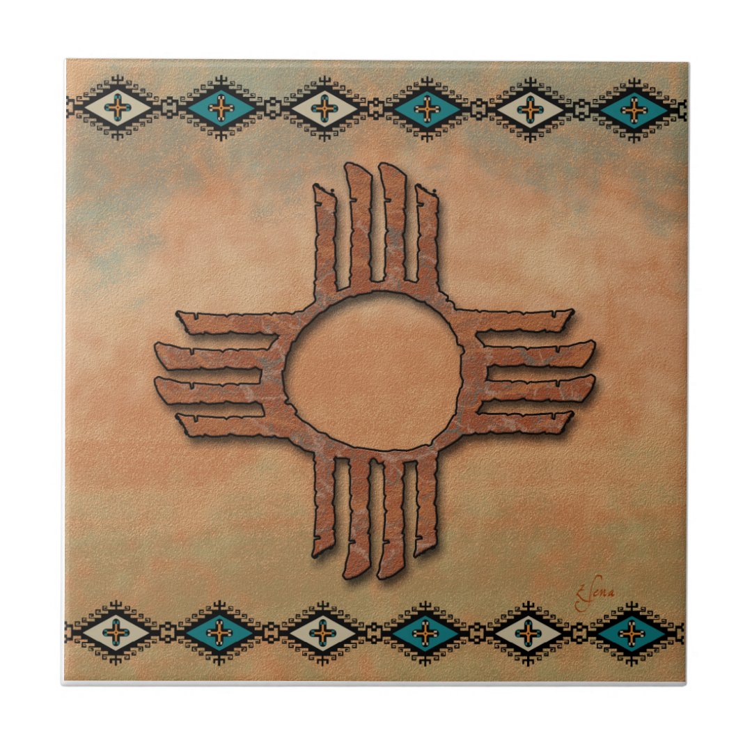 New Mexico Zia (sun) Ceramic Tile Zazzle