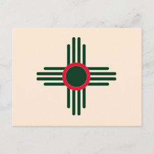 New Mexico Zia Sun Christams  Invitation Postcard