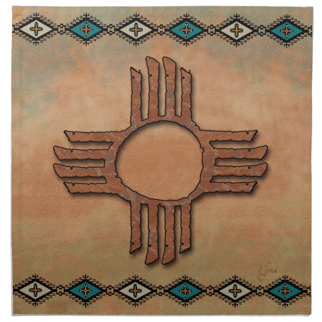 New Mexico Zia (sun) Napkin (Front)