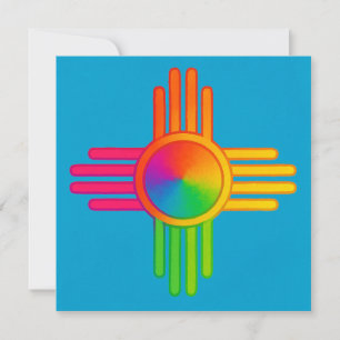 New Mexico Zia Sun Neon  Invitation