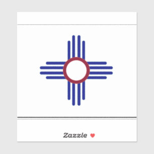 New Mexico Zia Sun Red White & Blue Sticker