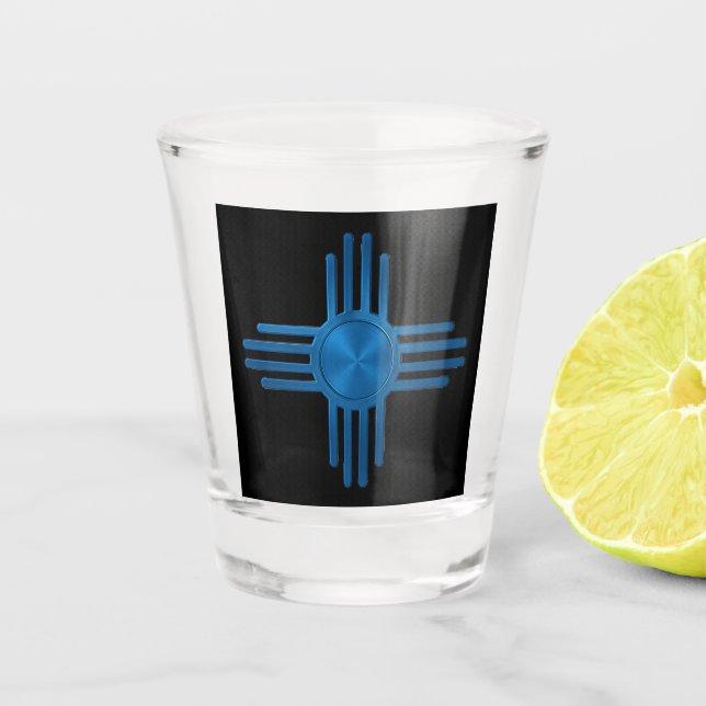 New Mexico Zia Sun  Shot Glass (Front)