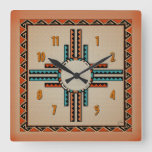 New Mexico Zia (sun) Square Wall Clock at Zazzle