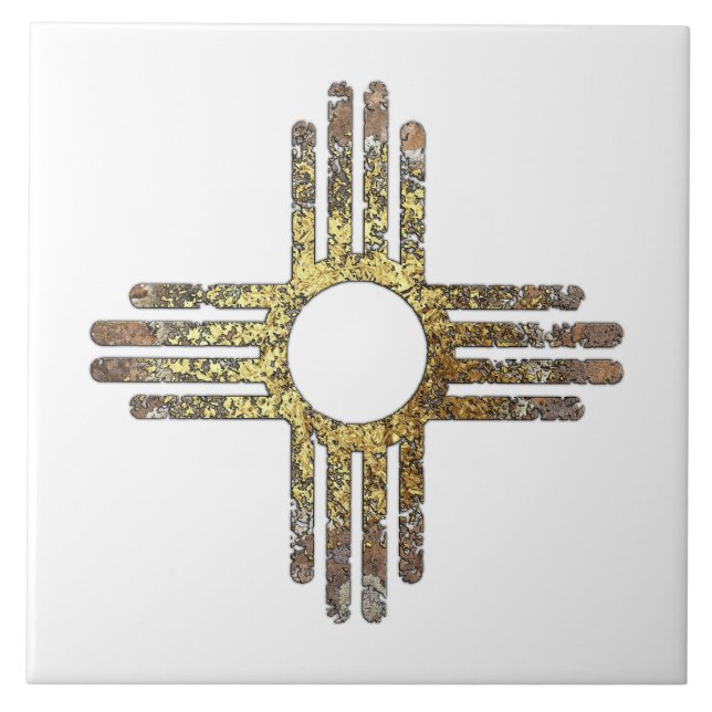 New Mexico Zia Sun Symbol Ceramic Tile (Front)