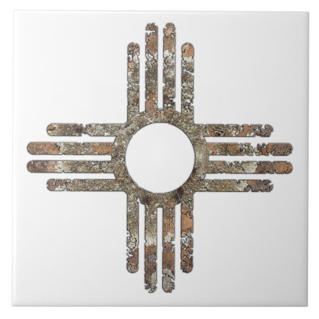 New Mexico Zia Sun Symbol Ceramic Tile (Front)