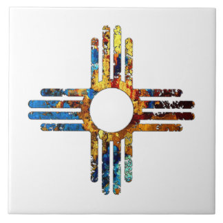 New Mexico Zia Sun Symbol Ceramic Tile