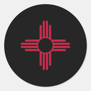 New Mexico Zia Sun Symbol Red Zia Sun Alone Classic Round Sticker