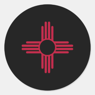 New Mexico Zia Sun Symbol Red Zia Sun Alone Classic Round Sticker