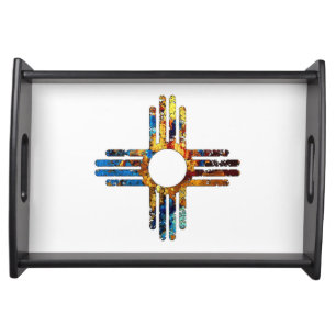 New Mexico Zia Sun Symbol Serving Tray