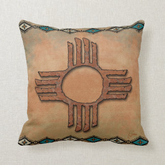 New Mexico Zia (sun) Throw Pillow