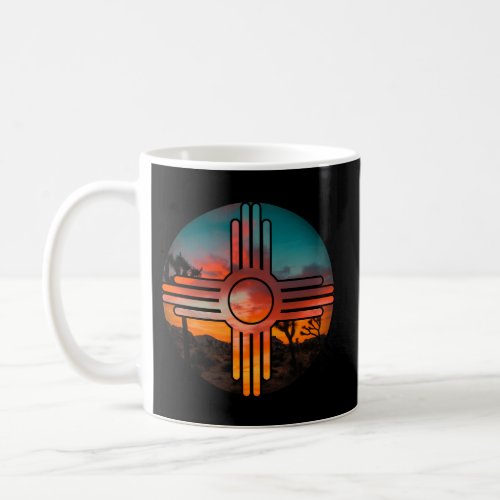 New Mexico Zia Symbol And Landscape Coffee Mug
