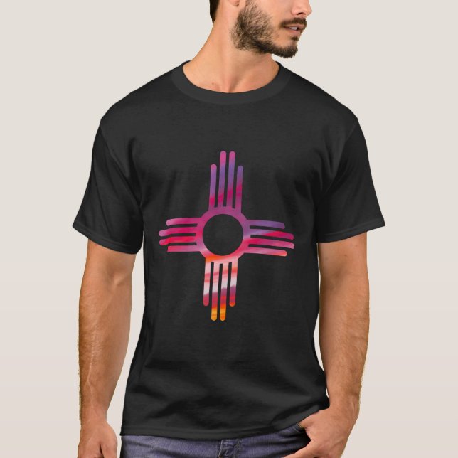 New Mexico Zia Symbol Art Print Hoodie T-Shirt (Front)