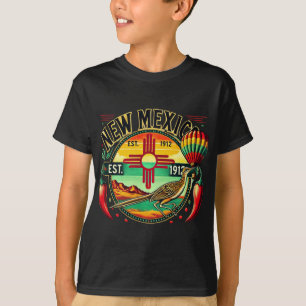 New Mexico Zia Symbol, Roadrunner & Chile Pepp T-Shirt