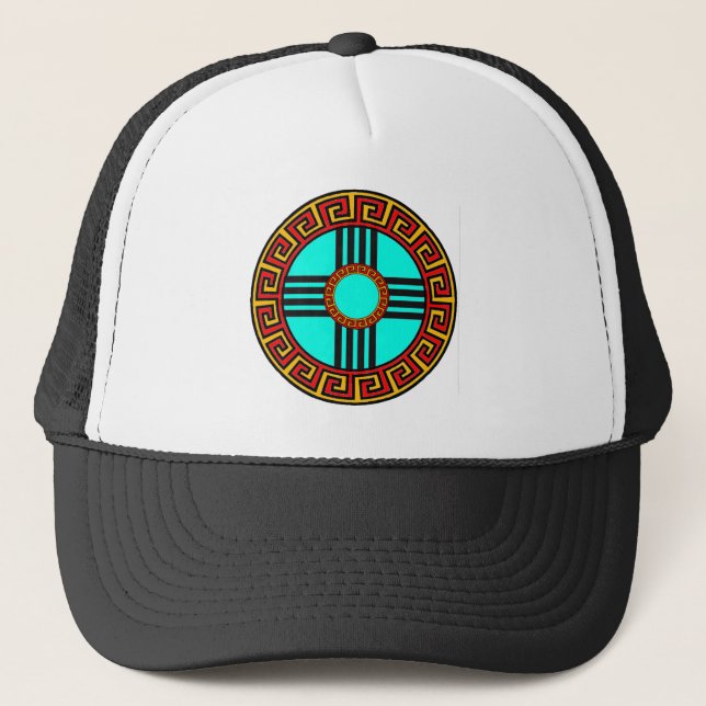 New Mexico Zia Symbol Trucker Hat (Front)