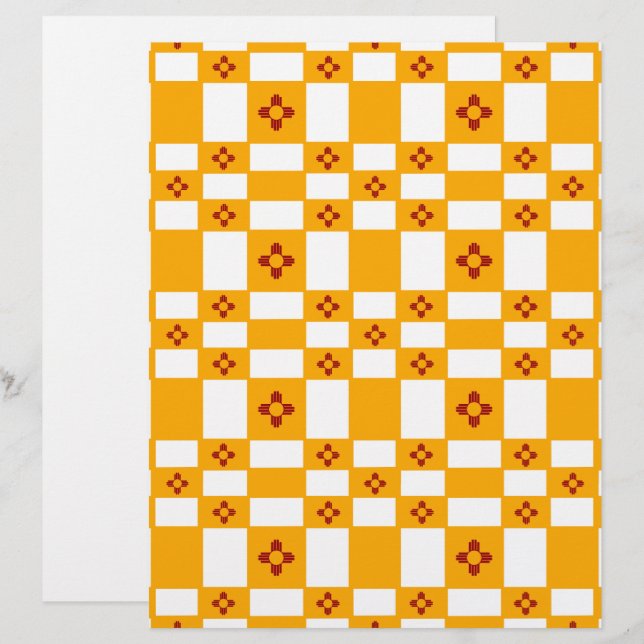 New Mexico Zia Yellow Red White Squares (Front/Back)