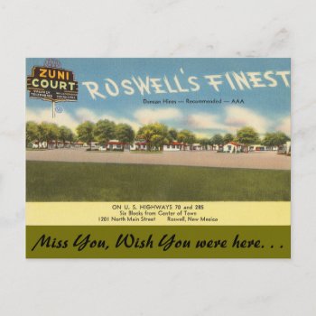 New Mexico  Zuni Court  Roswell Postcard by LUVLINENS at Zazzle