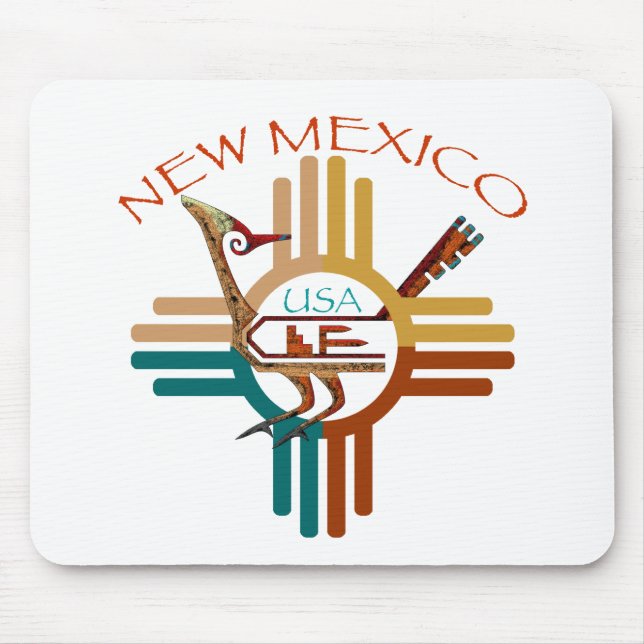 New Mexico's Roadrunner & Zia Mouse Pad (Front)