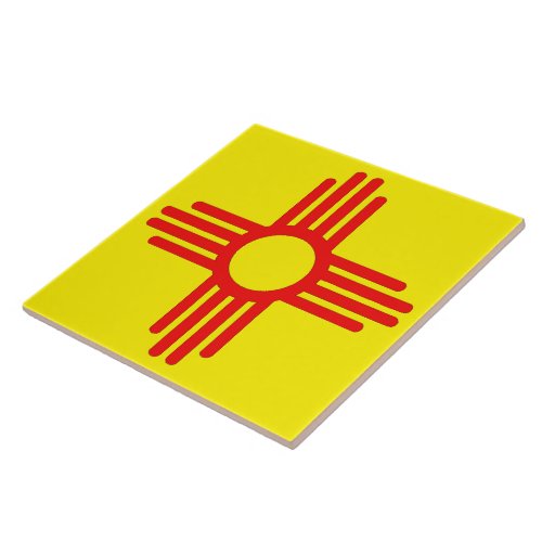 New Mexicos Zia Sun Symbol Ceramic Tile