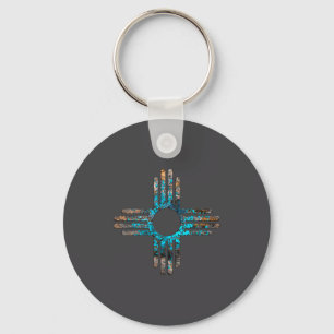 New Mexicos Zia Sun Symbol Keychain