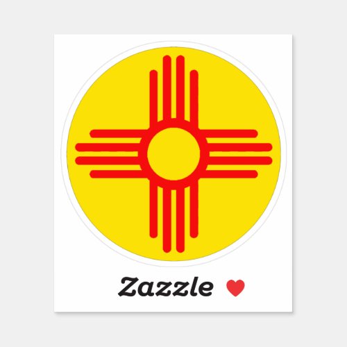New Mexicos Zia Sun Symbol Sticker