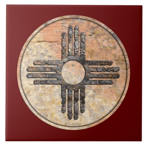New Mexicos Zia Sun Symbol _ Talking Canyons New Ceramic Tile