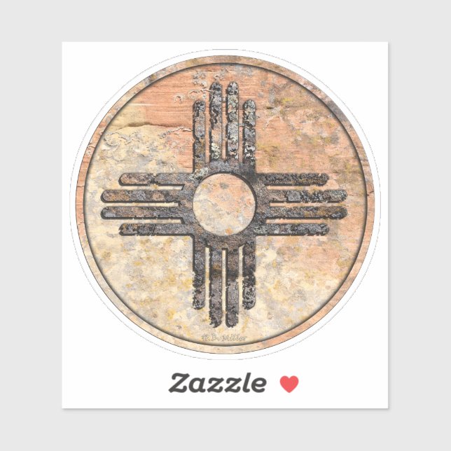 New Mexico's Zia Sun Symbol - Talking Canyons Sticker (Sheet)