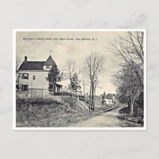 New Milford NJ, Boulevard from Main, Vintage Postcard