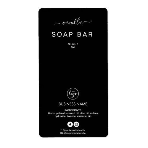 New Minimalist Black Soap Bar Product Labels