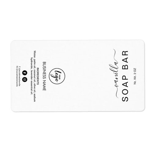 New Minimalist White Soap Bar Labels