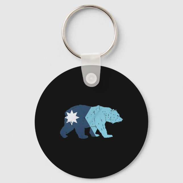 New Minnesota State Flag Bear  Keychain (Front)