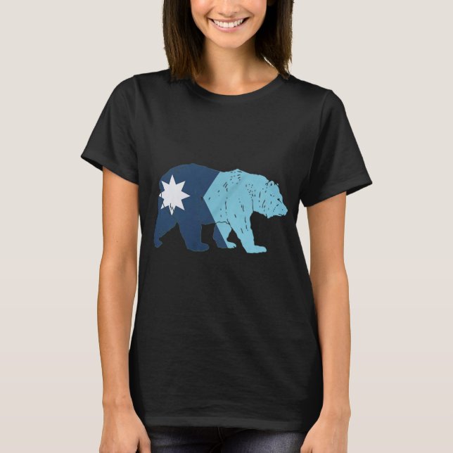 New Minnesota State Flag Bear  T-Shirt (Front)