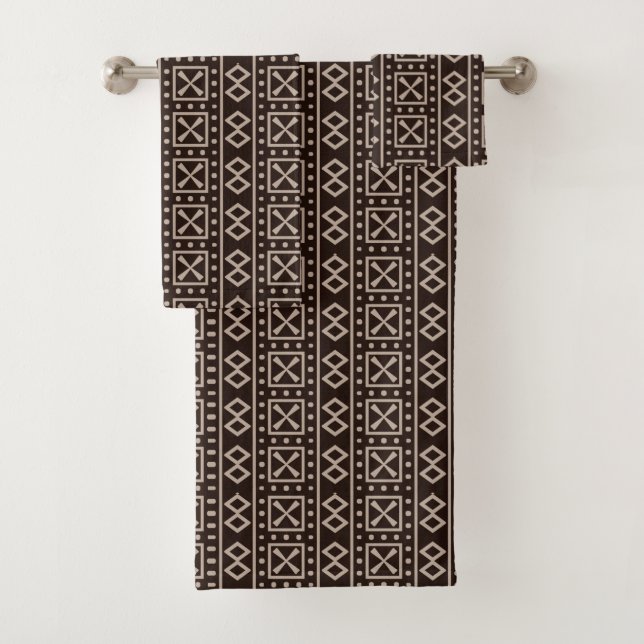 New Modern Mudcloth Bath Towel Set (Insitu)