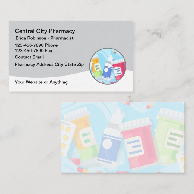 New Modern Simple Pharmacy Business Cards Design (Front/Back)