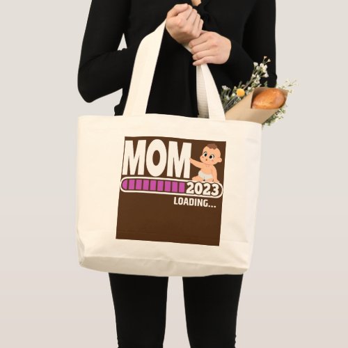 New Mom 1st Time Mom Est 2023 Promoted To Mommy Large Tote Bag