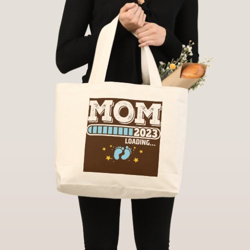 New Mom 1st Time Mom Est 2023 Promoted To Mommy Large Tote Bag
