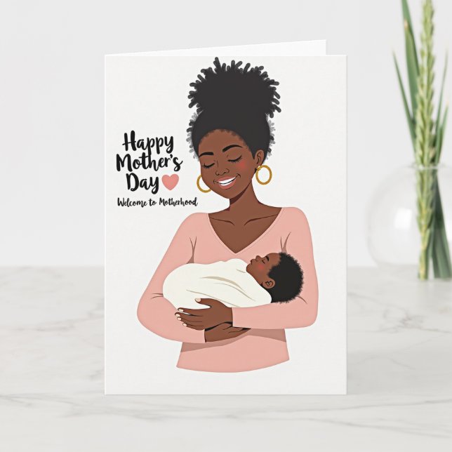 New Mom Affection Illustration Card (Front)