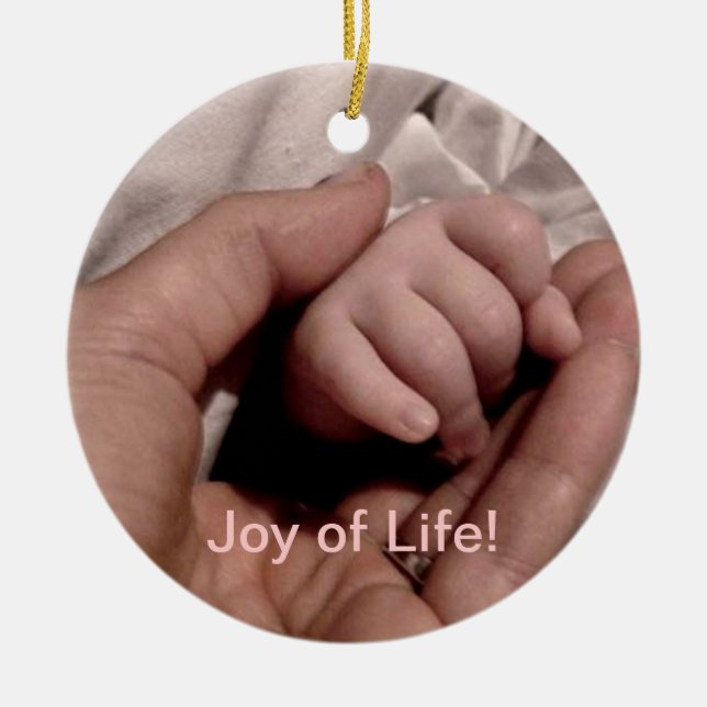 New Mom and Baby - Joy of Life Ceramic Ornament (Front)