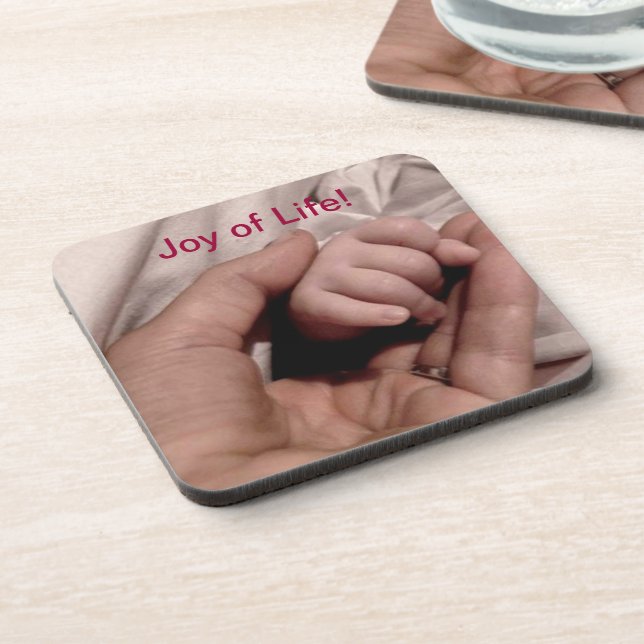 New Mom and Baby - Joy of Life Drink Coaster (Left Side)