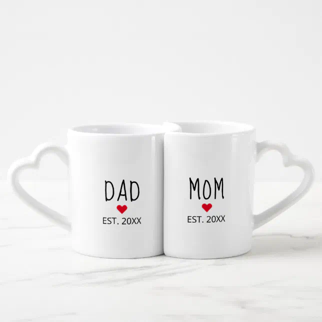 Modwnfy mom dad est 2024 mugs set gifts for new parents 11 fl oz