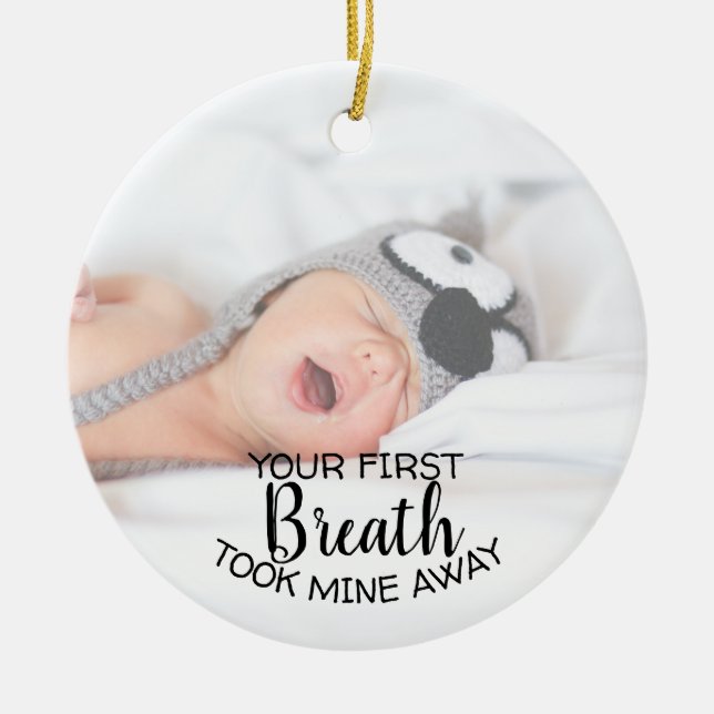 New Mom Dad Baby Photo Ornament (Front)