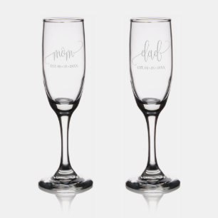 New Mom & Dad Est. 20XX, First Time Parents Gift Champagne Flute